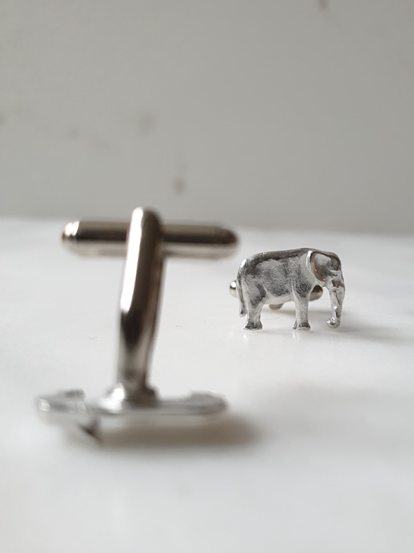 Lancaster and Gibbings Elephant Cufflinks at Sally Bourne Interiors London Christmas Gift Idea